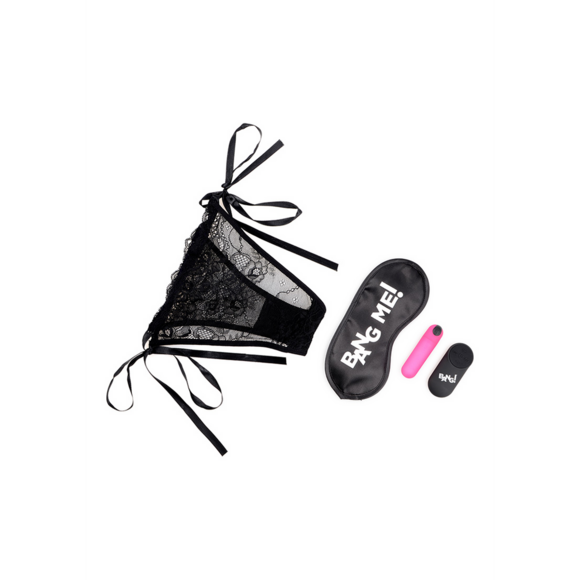 Power Panty Set: Lace Pantyhose, Vibrator & Blindfold