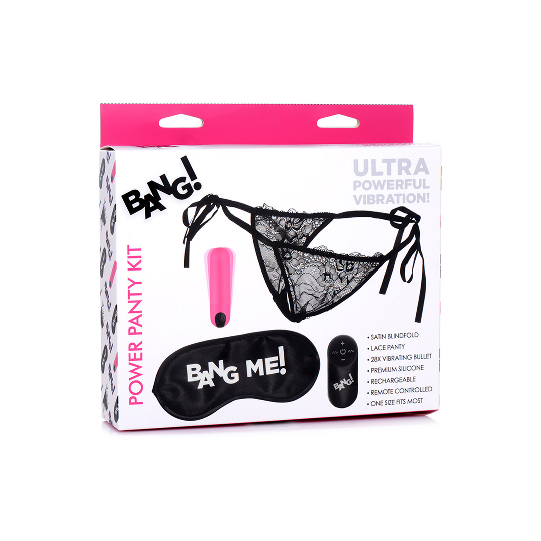 Power Panty Set: Spitzenstrumpfhose, Vibrator & Augenbinde kaufen