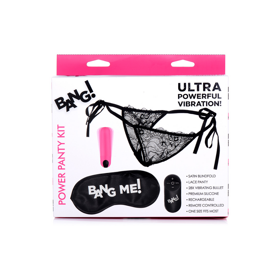 Power Panty Set: Lace Pantyhose, Vibrator & Blindfold