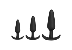 Tush Trainer 9.9 cm - 3-Piece Silicone Set Black | Safe & Comfortable