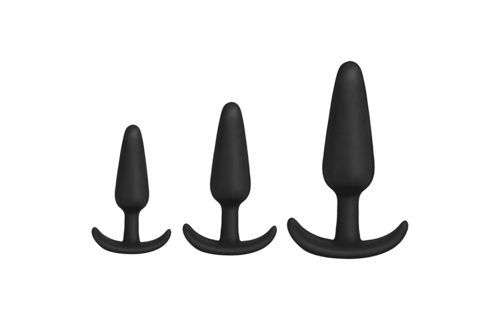 Tush Trainer 9,9 cm - 3-Delige Siliconen Set Zwart | Veilig & Comfortabel