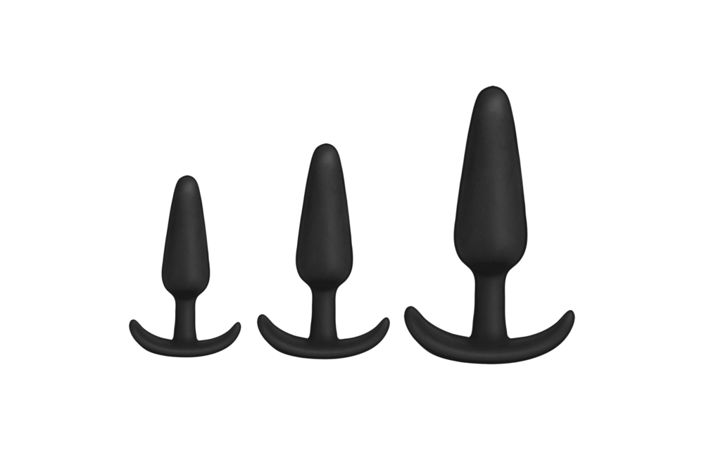 Tush Trainer 9.9 cm - 3-Piece Silicone Set Black | Safe & Comfortable