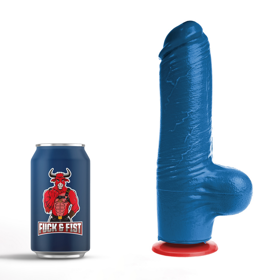 ✊Fuck & Fist Tyr L – Realistischer Dildo mit Hoden – 6,3 / 16 cm – Blau