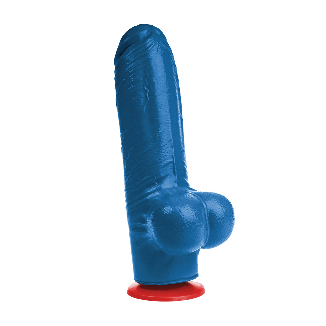 Tyr L - Realistischer Dildo mit Hoden - 6,3 / 16 cm - Blau