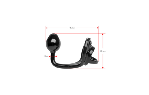 Armor Tug Lock Cockring & Butt Plug – Ultiem genot zwart