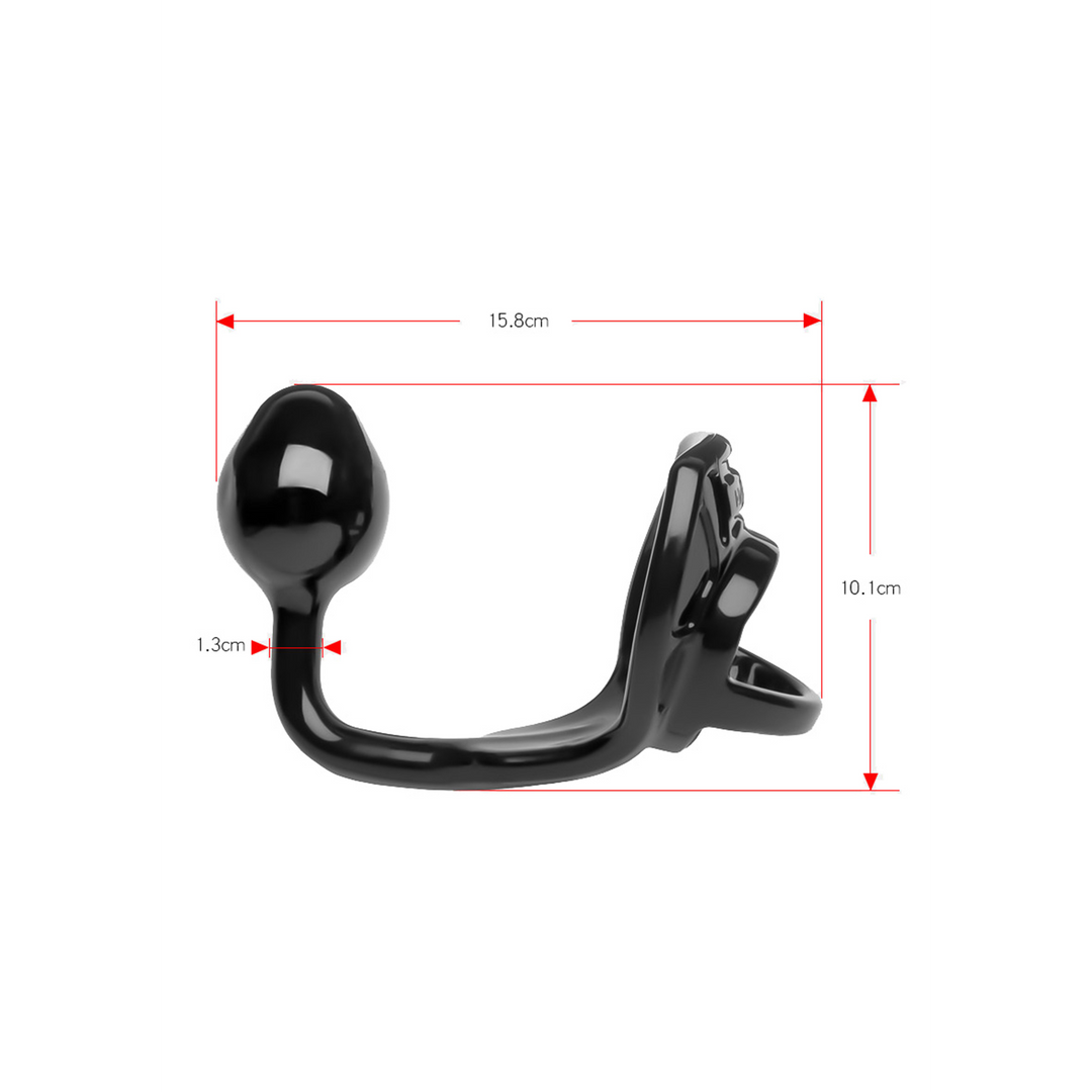 Armor Tug Lock Cockring & Butt Plug – Ultiem genot zwart