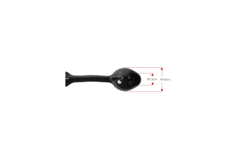 Rüstungs-Zugverschluss - Cockring mit Ballstrap und Analplug - Mittel