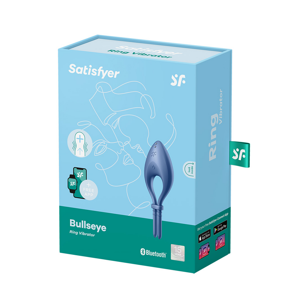 Bullseye Cockring Blauw - Verstelbaar & 12 Vibraties