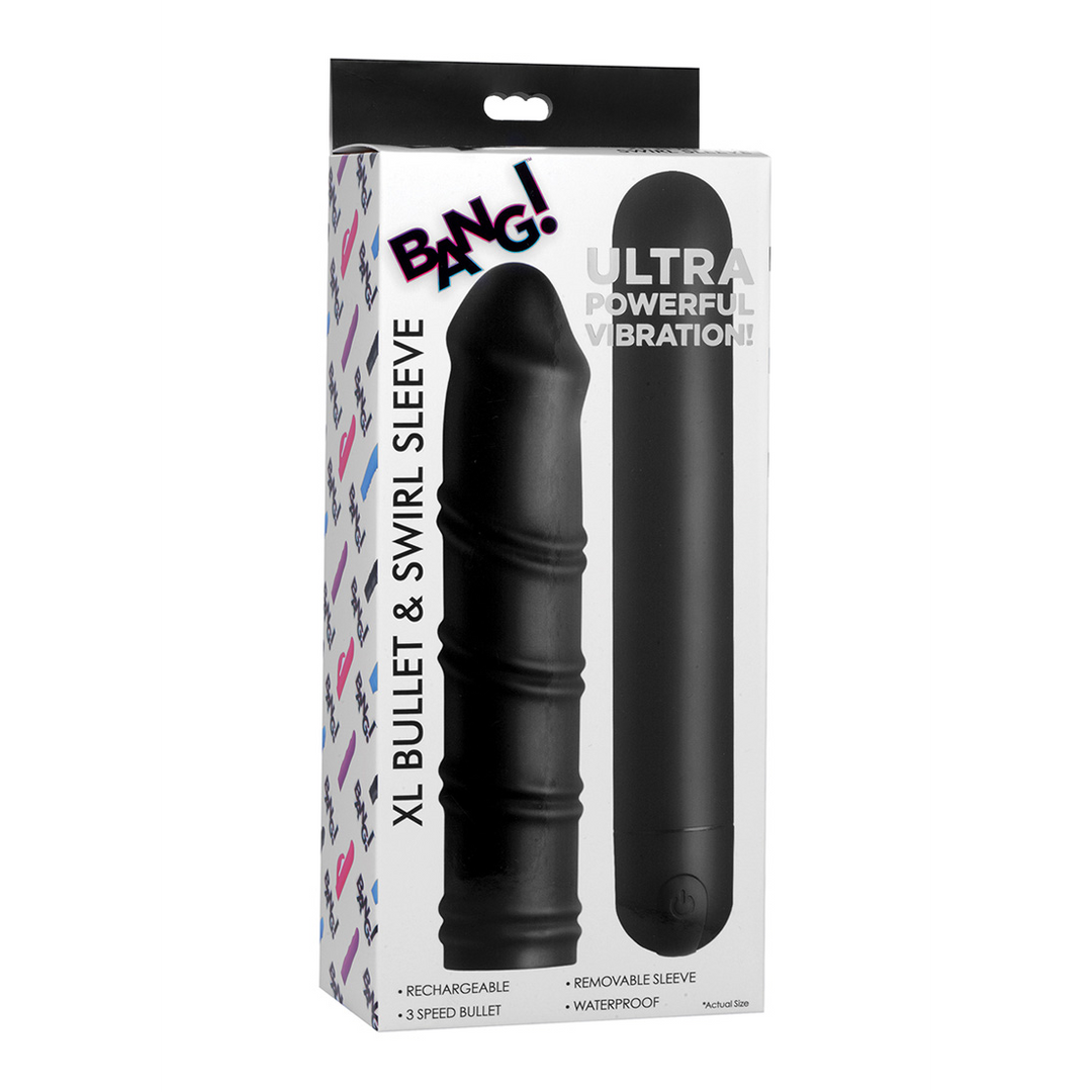 XL Bullet & Swirl Silicone Sleeve - Ultimate Sensation!
