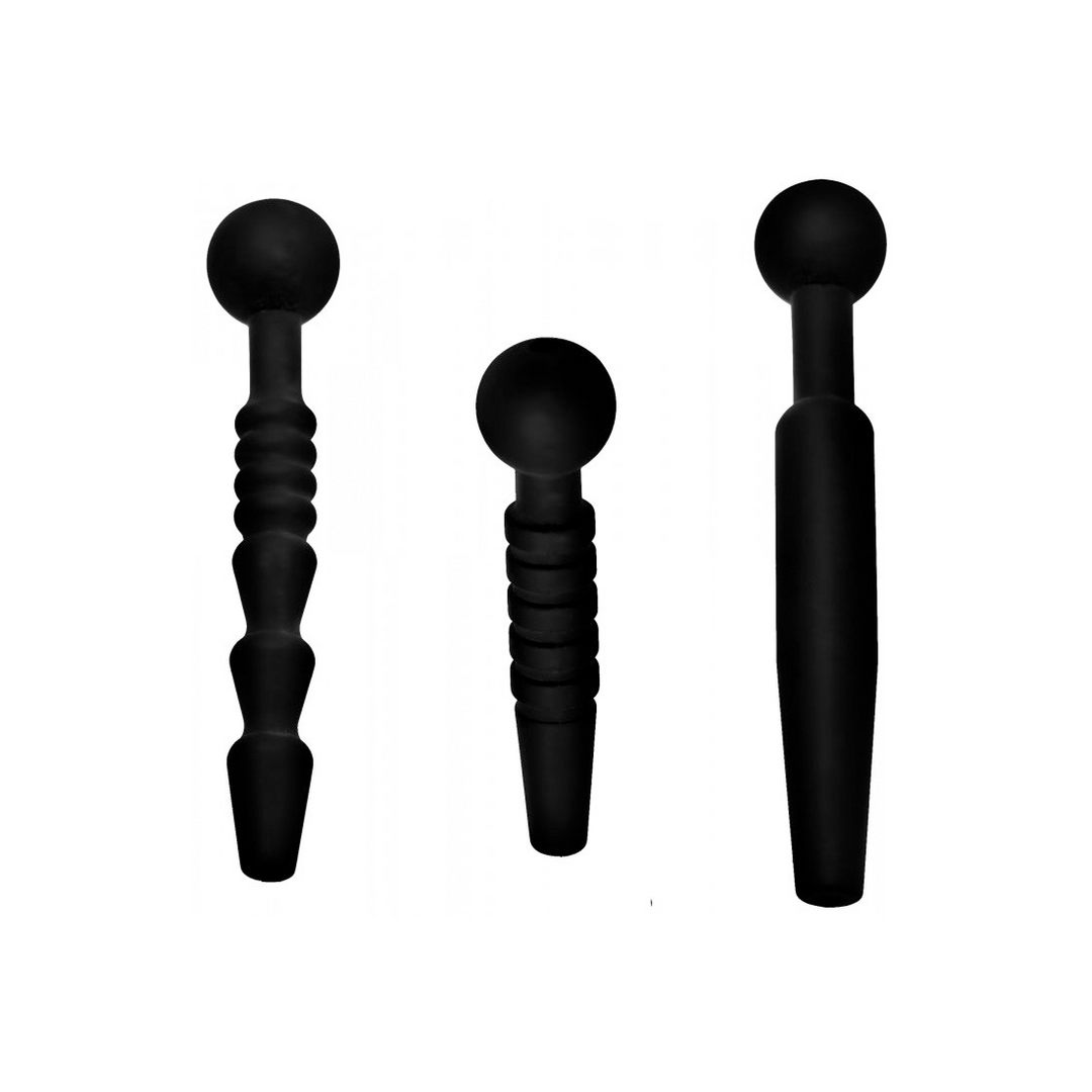 Donkere Stangen - 3 Delige Silicone Penis Plug Set