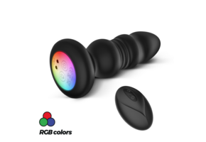 Australis 10 cm Anal Plug Black - 9 Vibrations & LED RGB