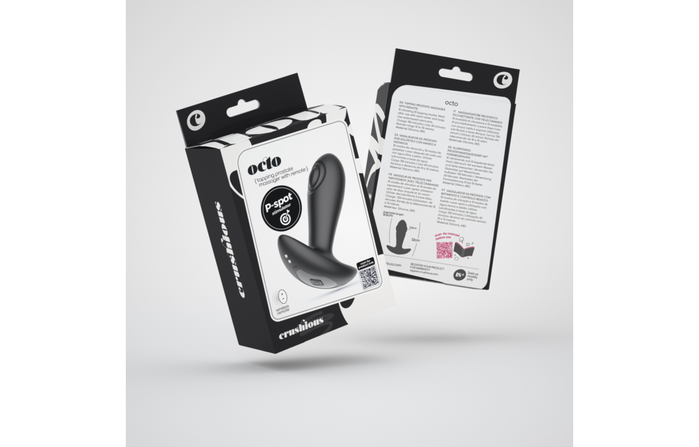 Octo - Tapping Anal Plug mit Fernbedienung - Schwarz