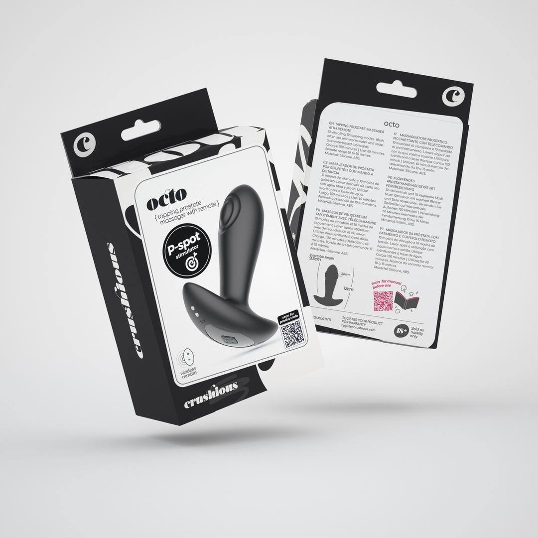 Octo - Tapping Anal Plug mit Fernbedienung - Schwarz