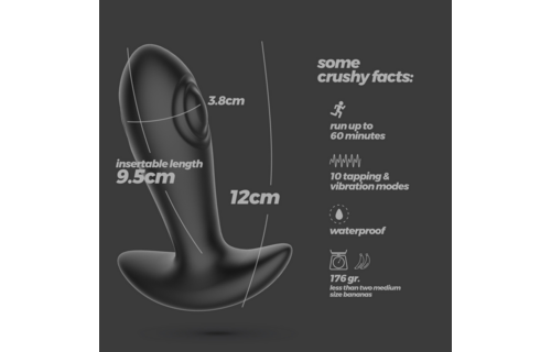 Octo - Tapping Anal Plug mit Fernbedienung - Schwarz