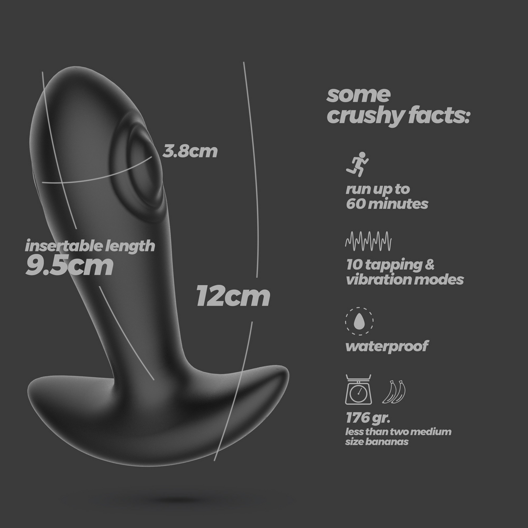 Octo Anale Plug 12 cm Zwart - Afstandsbediening & USB