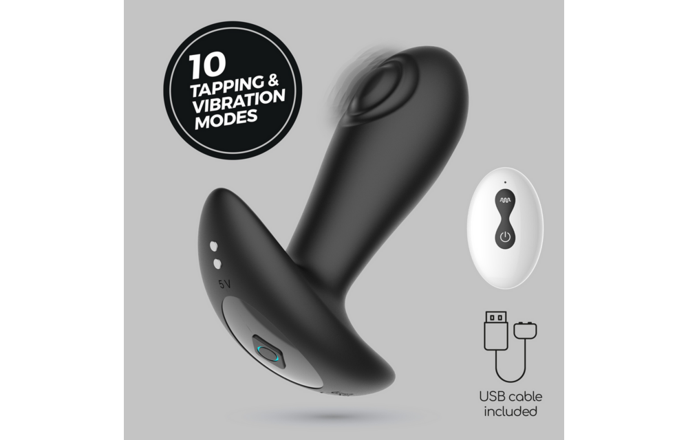 Octo - Tapping Anal Plug with Remote Control - Black