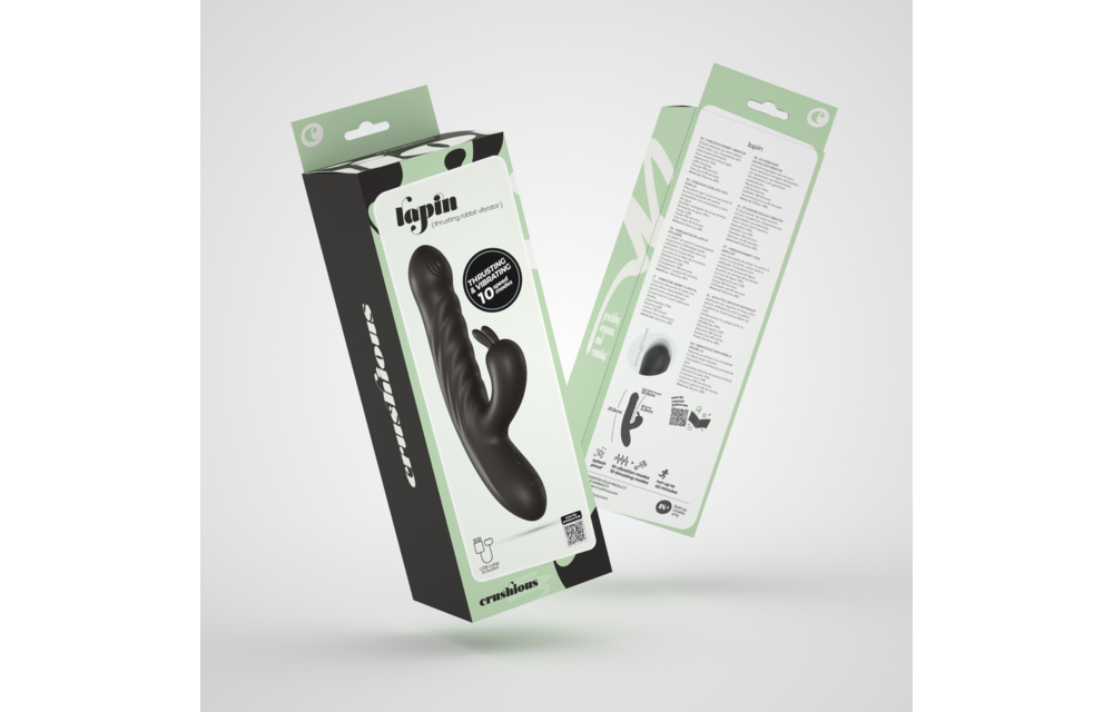 Lapin - Duwende Konijnen Vibrator - Zwart