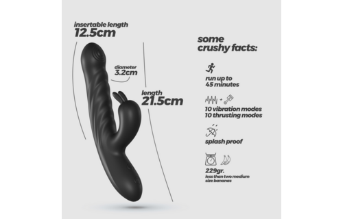 Lapin - Stoßender Rabbit Vibrator - Schwarz