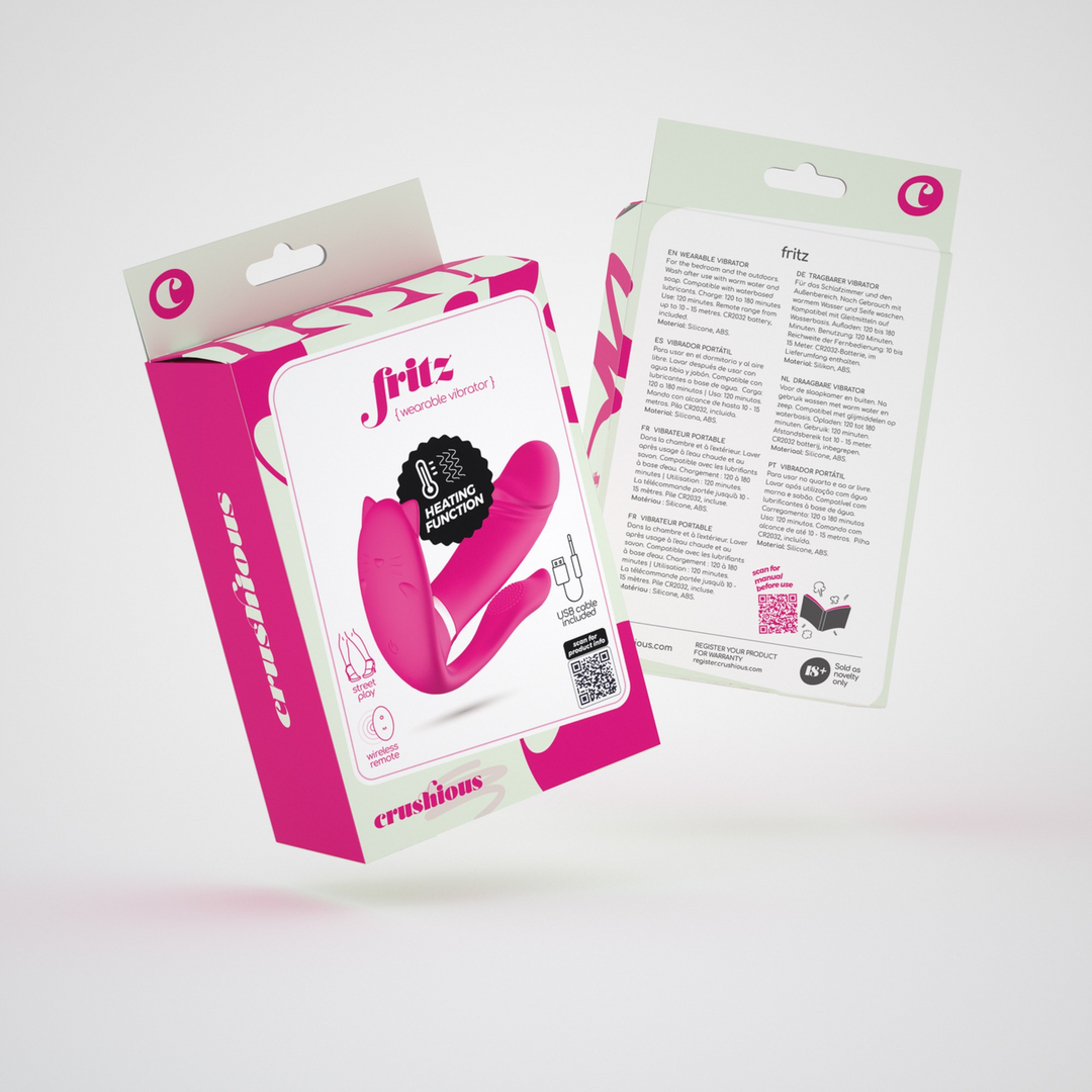 Fritz - Heating Wearable Vibrator with Remote Control - Rose