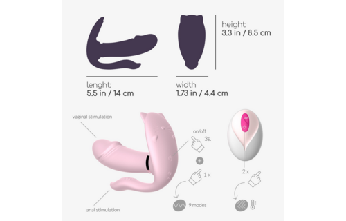 Fritz Portable Vibrator Pink - Heated & Remote Control