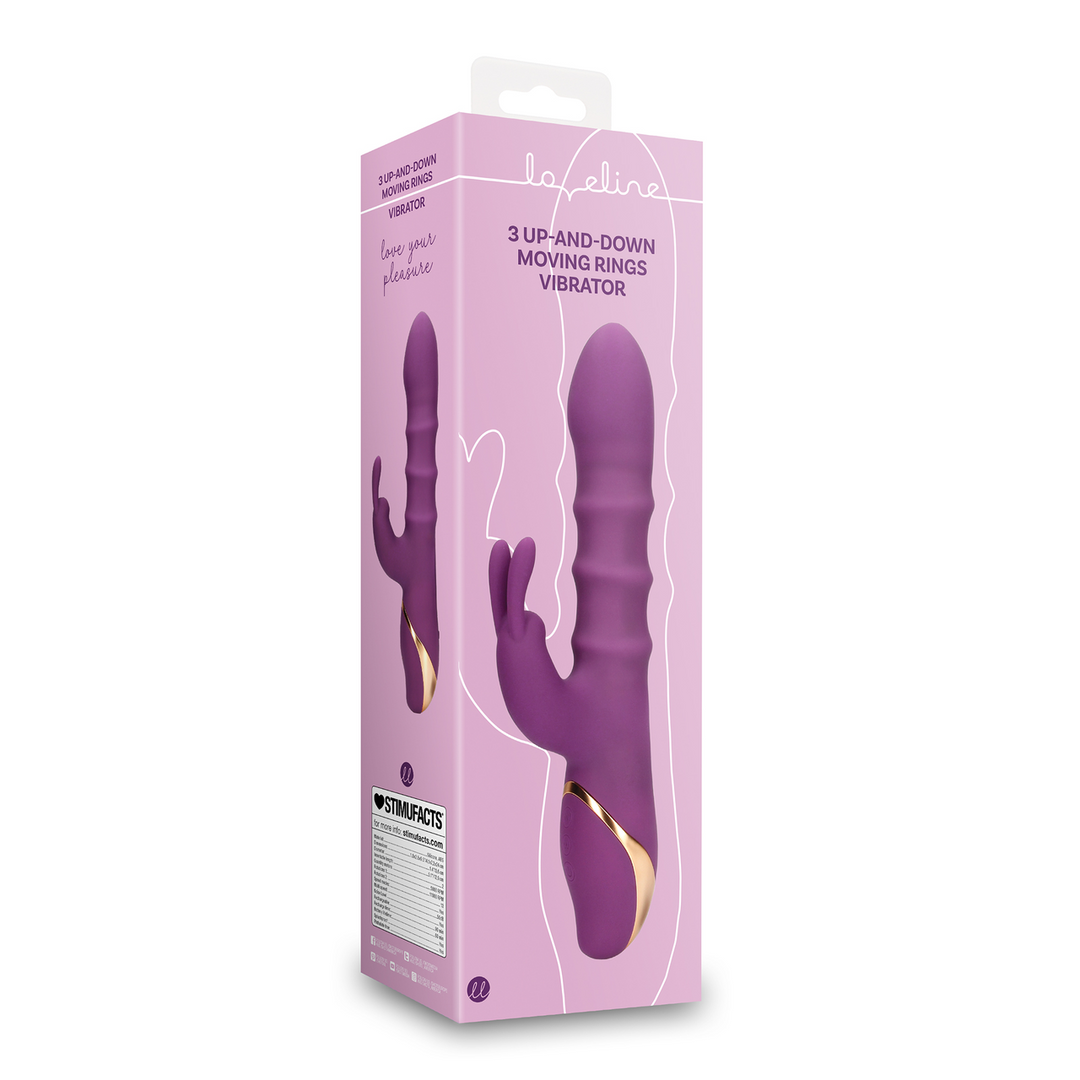 3 Op-en-Neer Ringen Vibrator Paars | Loveline Intens Genot