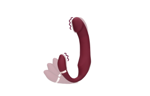 Flexible Vibrating Strapless Strap-on Merlot Grape | Loveline