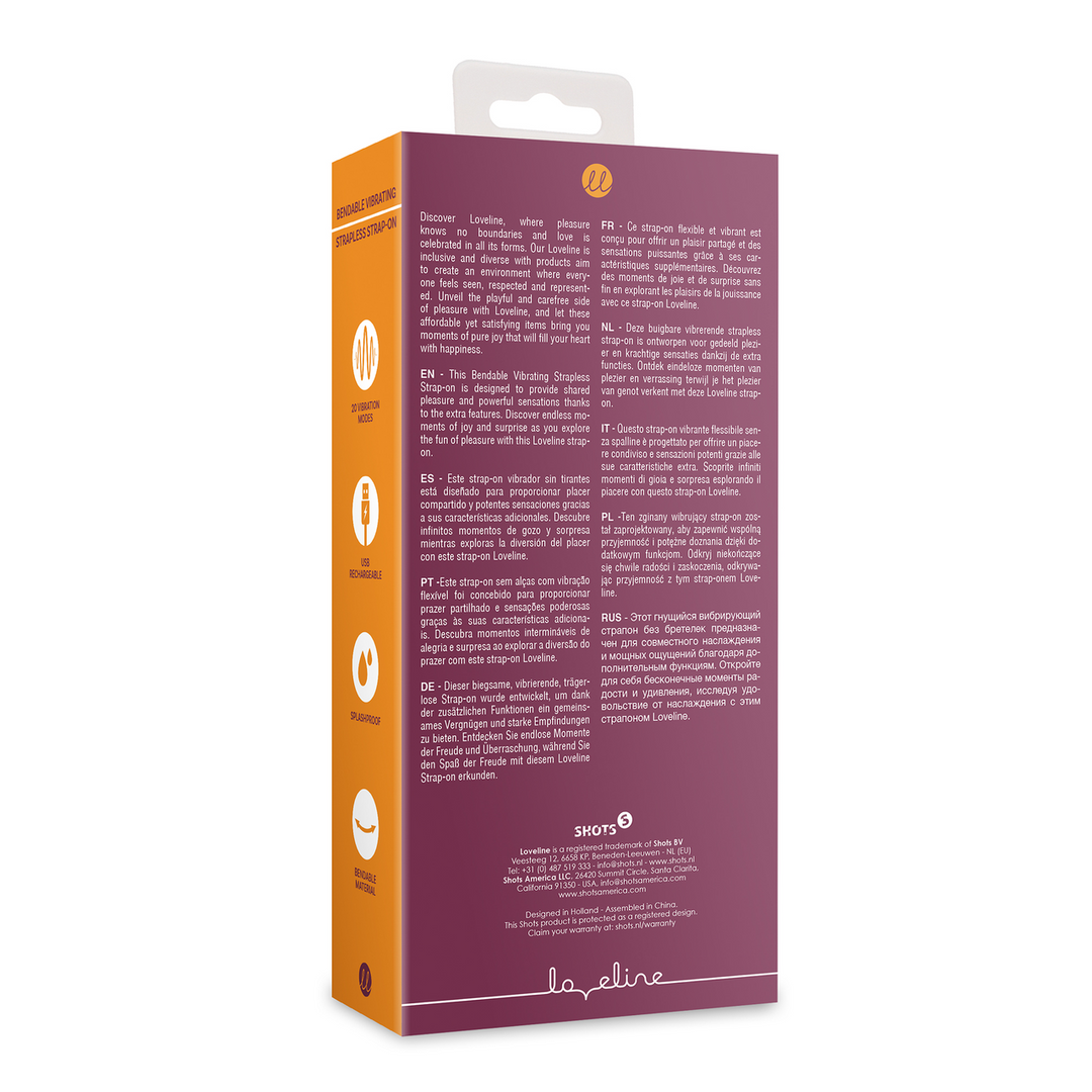 Flexible Vibrating Strapless Strap-on Merlot Grape | Loveline