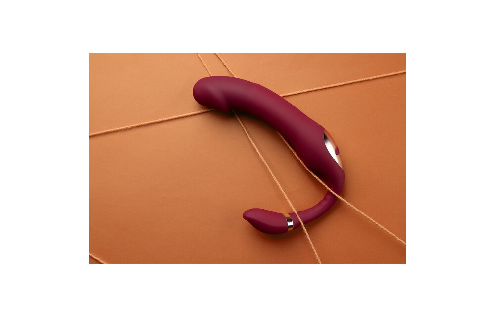 Biegsamer vibrierender strapless Strap-on Merlot Druif | Loveline