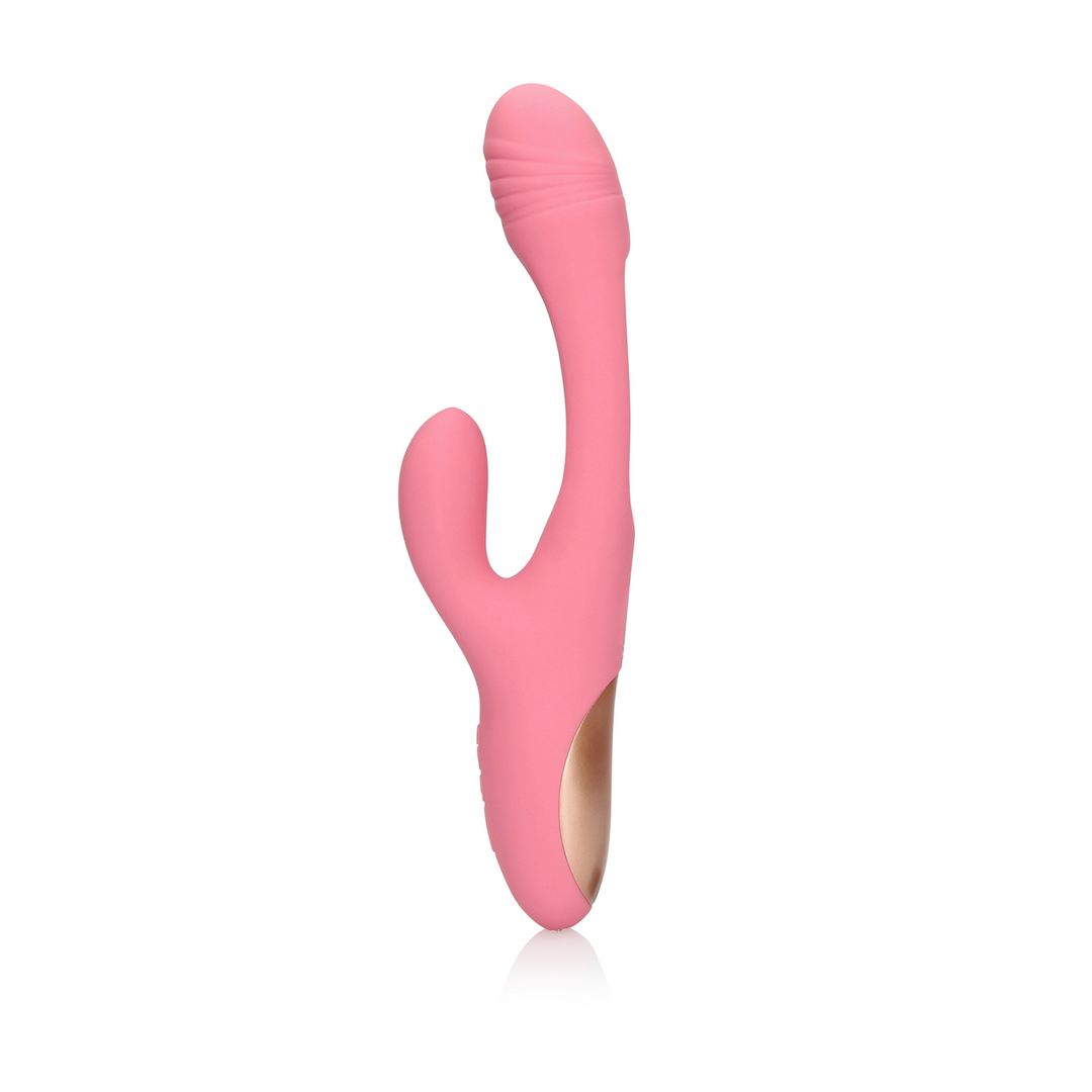 Fluttering G-Spot Rabbit Vibrator Pink – Double Pleasure