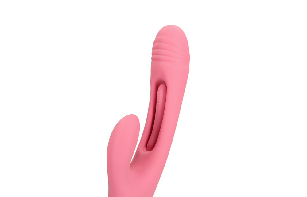 Fluttering G-Spot Rabbit Vibrator Pink – Double Pleasure