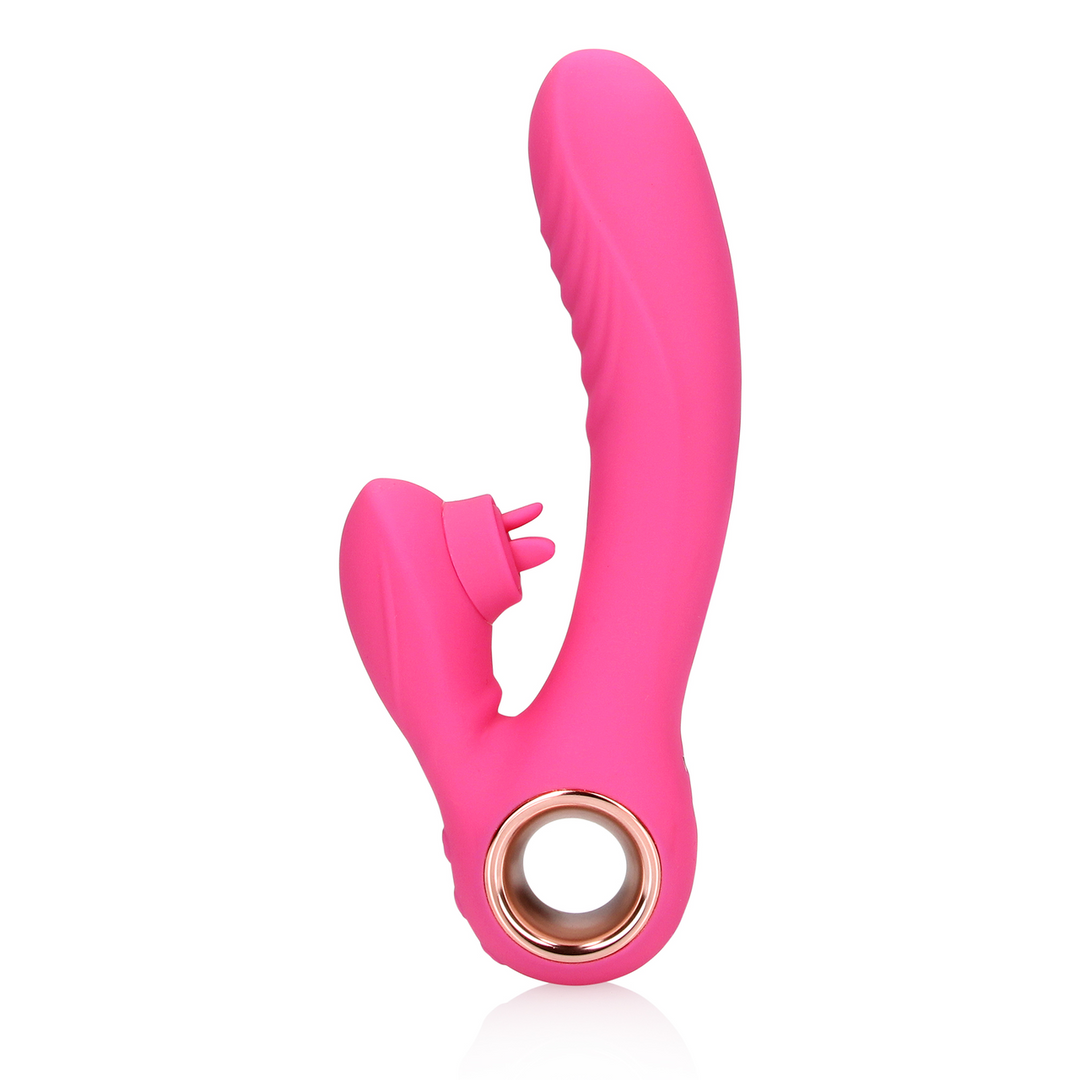 Tongue Flickering Heating Rabbit Vibrator - Roze & Intens Plezier