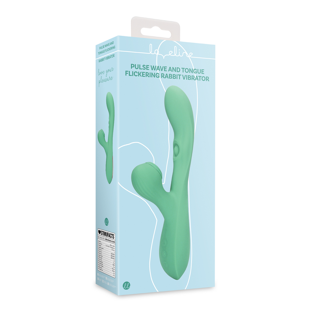 Loveline Pulse Wave Tongue Flickering Rabbit Vibrator Groen