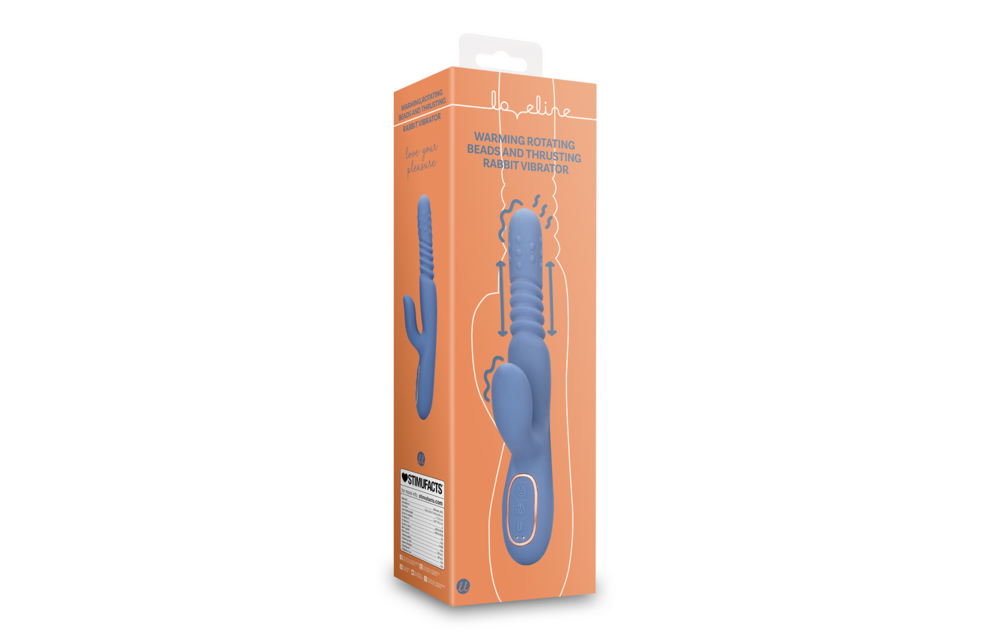 Wärmender Nova Rabbit Vibrator Blau – Rotierende Perlen