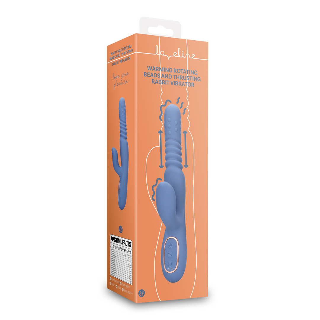 Warming Nova Rabbit Vibrator Blue - Rotating Beads