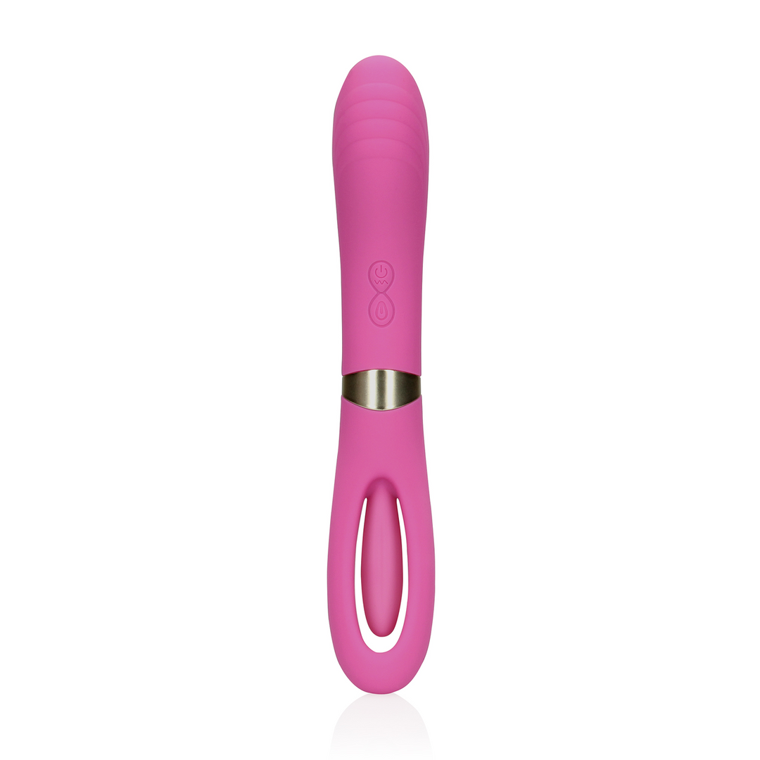 Beidseitig verwendbarer G-Spot Vibrator mit Schlagflügel - Exuberant Pink