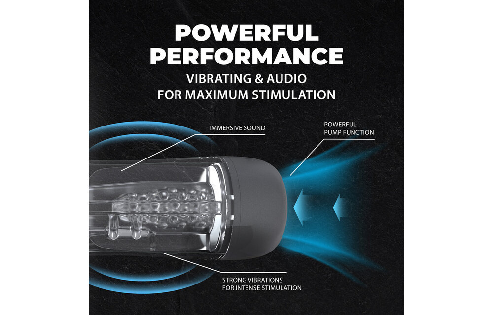 SonicPull - Suction and Vibration Masturbator Pump - Multimedia Enhanced - Gun Metal