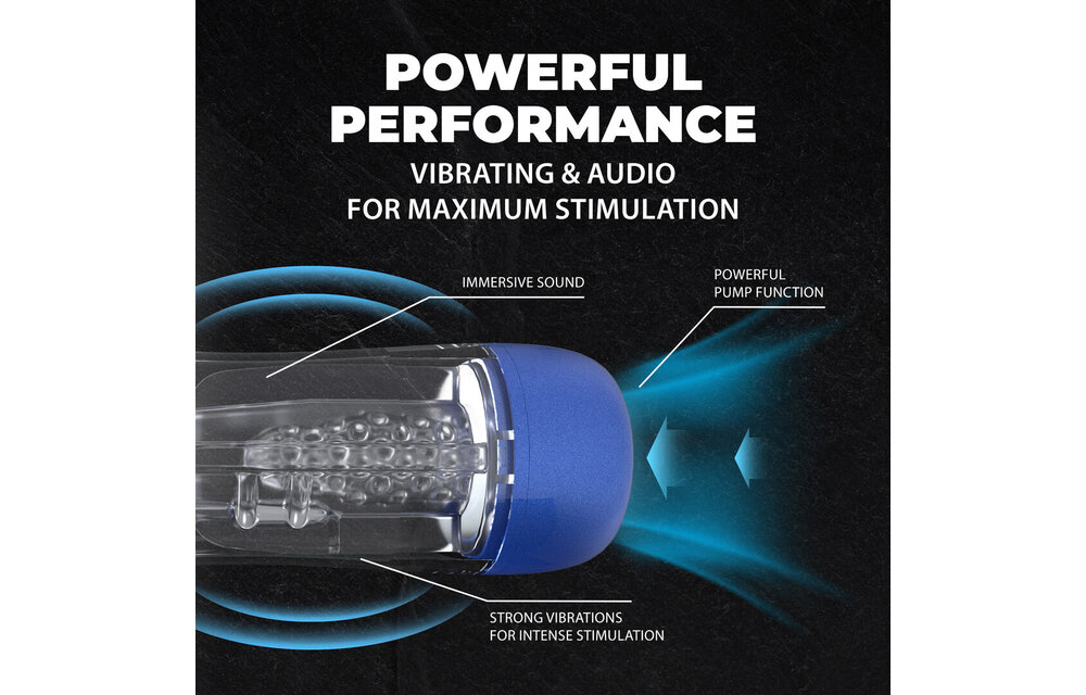 SonicPull Masturbator Pump – Suction & Vibration, Metallic Blue