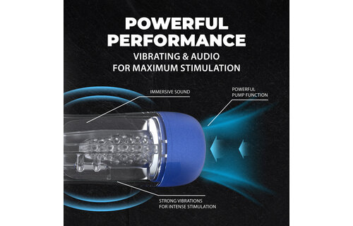 SonicPull - Saug- und Vibrationsmasturbatorpumpe - Multimedia verbessert - Metallic Blau