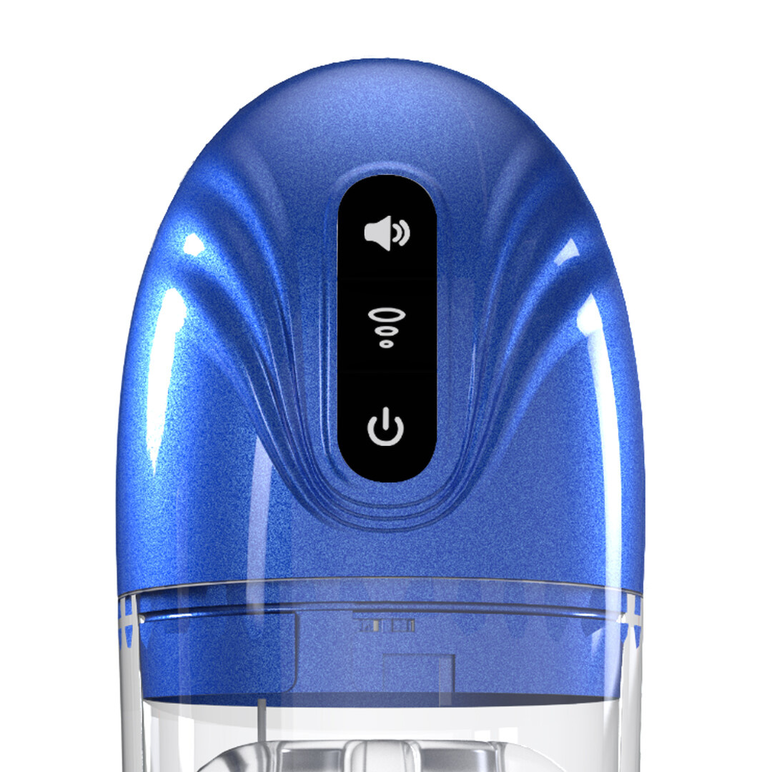 SonicPull - Suction and Vibration Masturbator Pump - Multimedia Enhanced - Metallic Blue