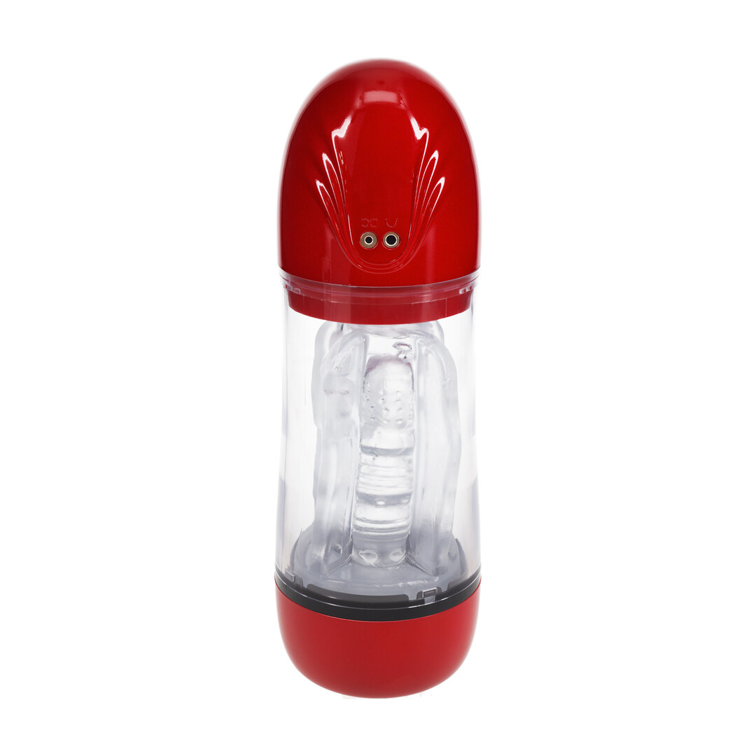 SonicPull - Suction and Vibration Masturbator Pump - Multimedia Enhanced - Metallic Red