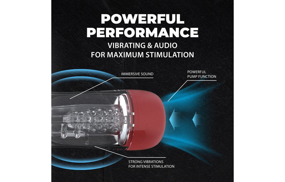SonicPull Zuig- en Trillingsmasturbator Pomp – Metallic Rood
