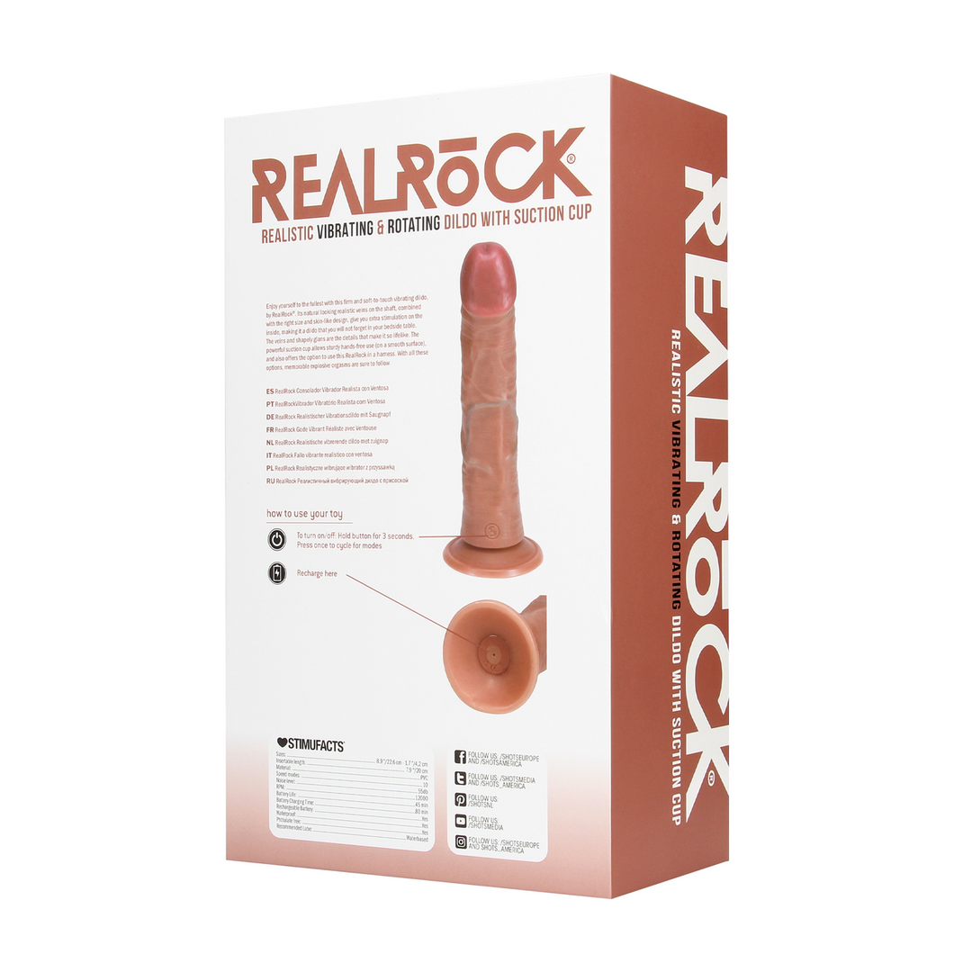 RealRock Dildo 22 cm – Realistisches vibrierendes & rotierendes Vergnügen