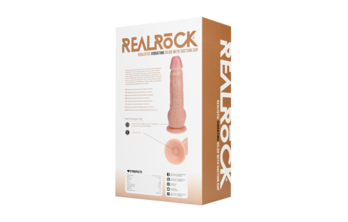RealRock Vibrierender gerader Dildo 25 cm – Echt und kraftvoll
