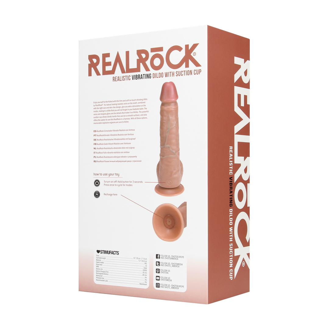 Vibrating RealRock Dildo 25 cm – Realistic and Firm