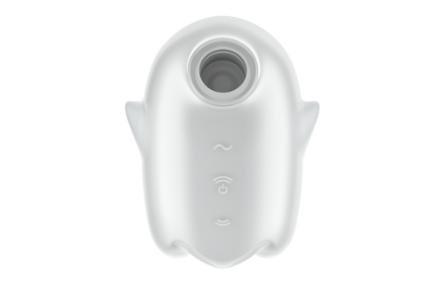 Glowing Ghost - Glow in the Dark - Double Air Pulse Vibrator - White