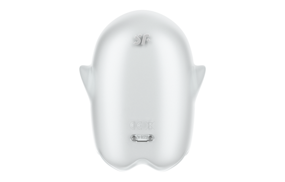 Glowing Ghost - Glow in the Dark - Dubbele Air Pulse Vibrator - Wit