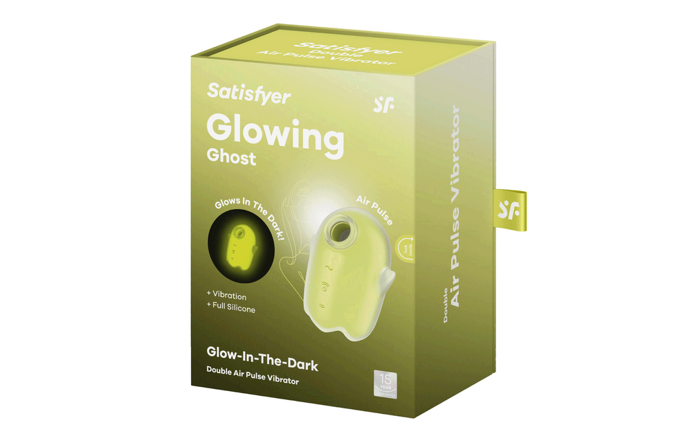 Leuchtender Geist - Glow in the Dark - Doppelter Luftimpuls Vibrator - Gelb