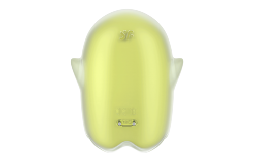 Glowing Ghost - Glow in the Dark - Double Air Pulse Vibrator - Yellow