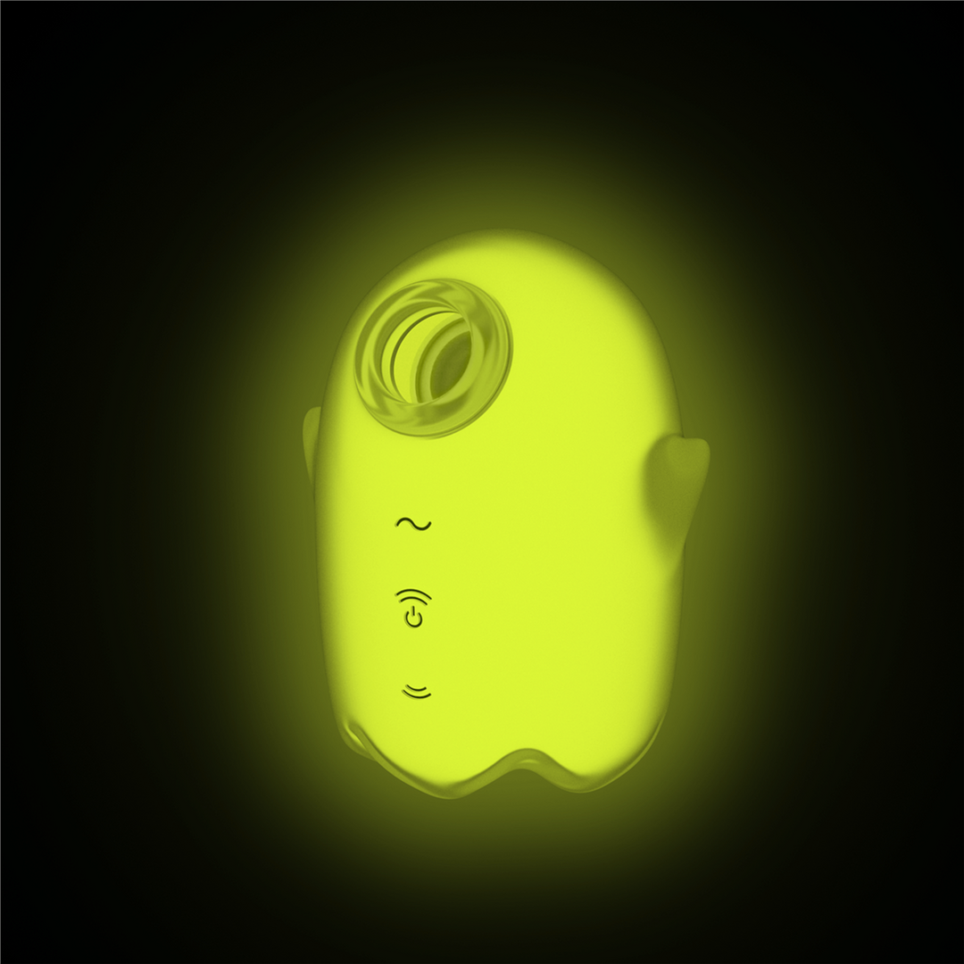 Leuchtender Geist - Glow in the Dark - Doppelter Luftimpuls Vibrator - Gelb