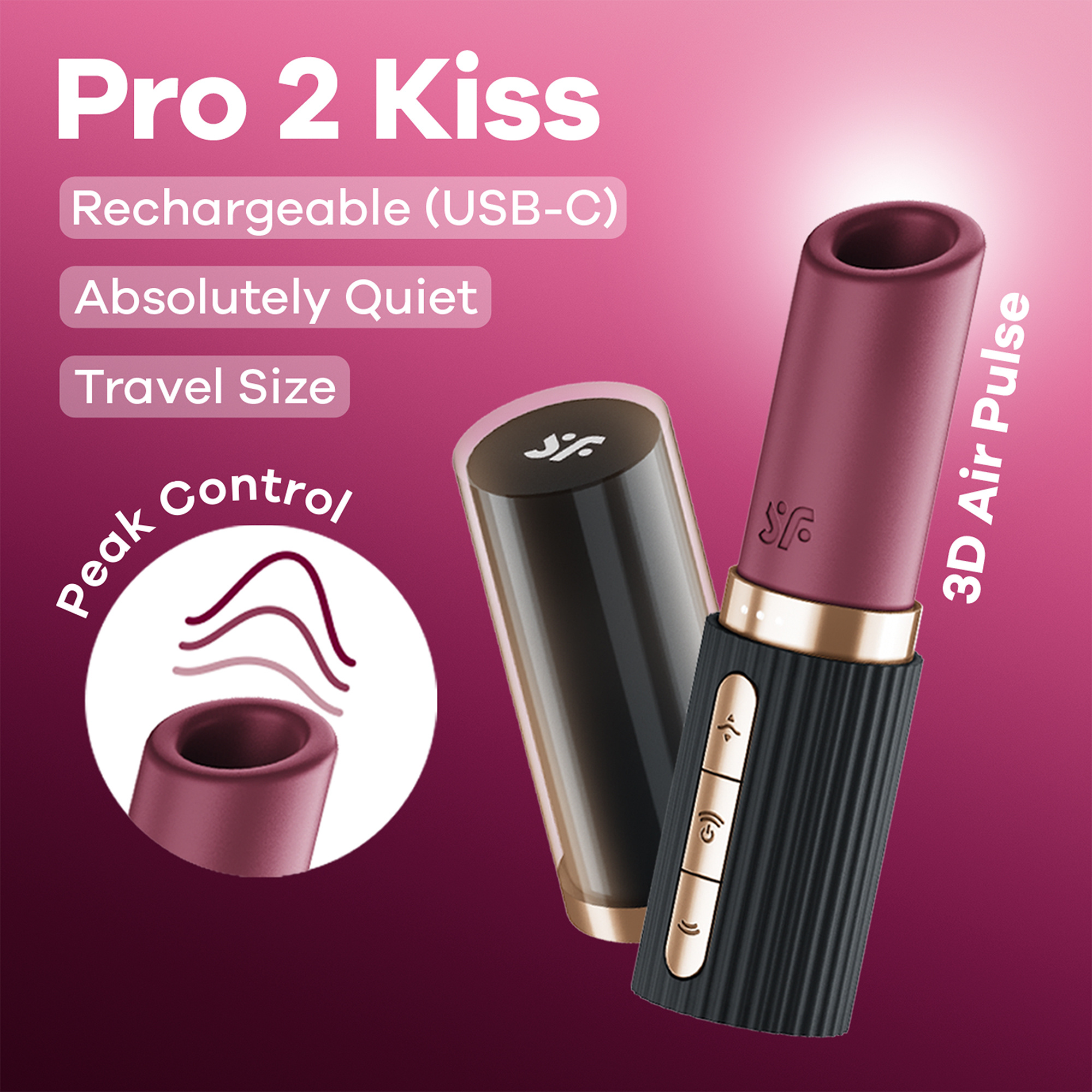 Pro 2 Kiss Luftpuls-Vibrator – Leise, leistungsstark und kompakt